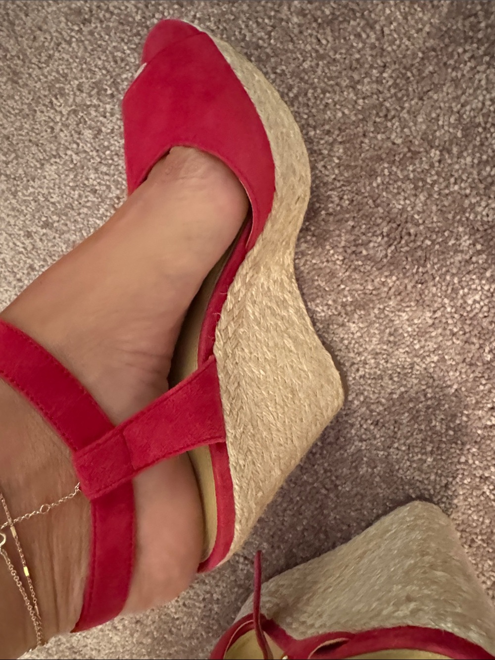 Michael Kors Reddish Fuchsia Suede Open-Toe Slingback Heels